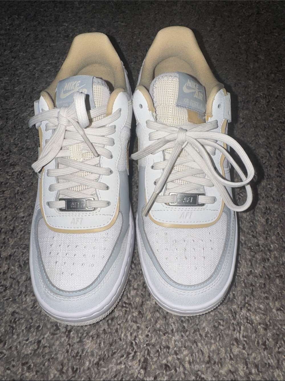 Nike Air Force 1 Low White with Light Gray and Cream Trim